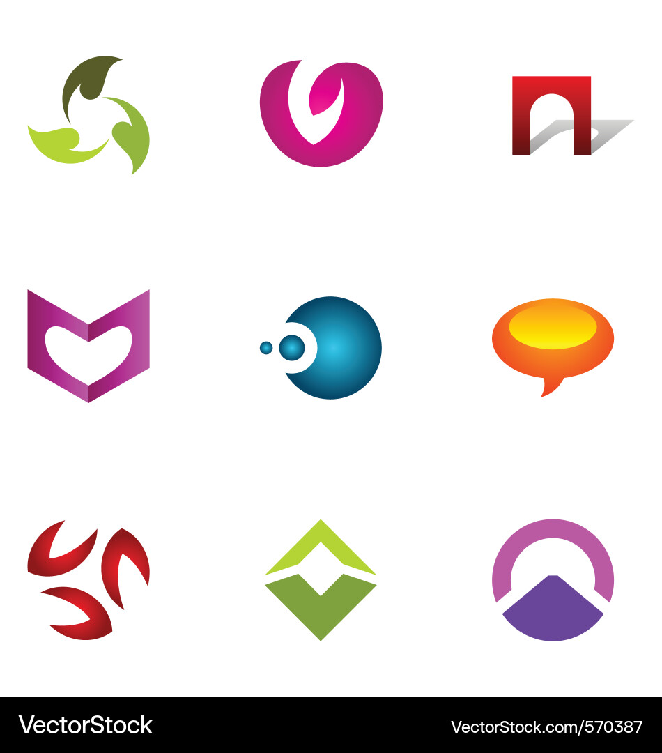 Modern Icon Set - Geometric Shapes vector image