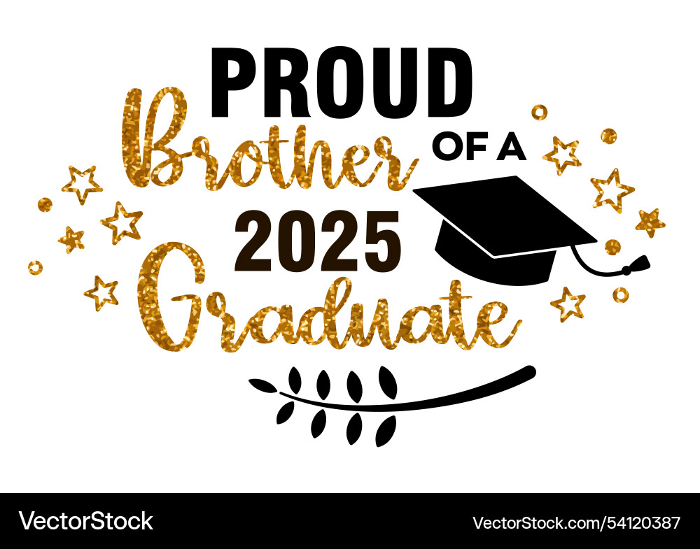 Proud Bruder eines 2025 Absolventen trendy Proud Bruder eines 2025 Absolventen trendy vektorbild
