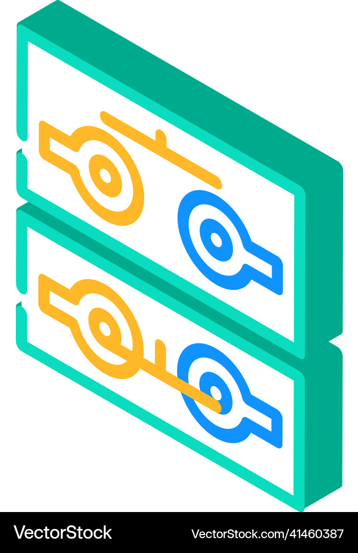 Push button switch mechanism isometric icon Push button switch mechanism isometric icon Vector Image