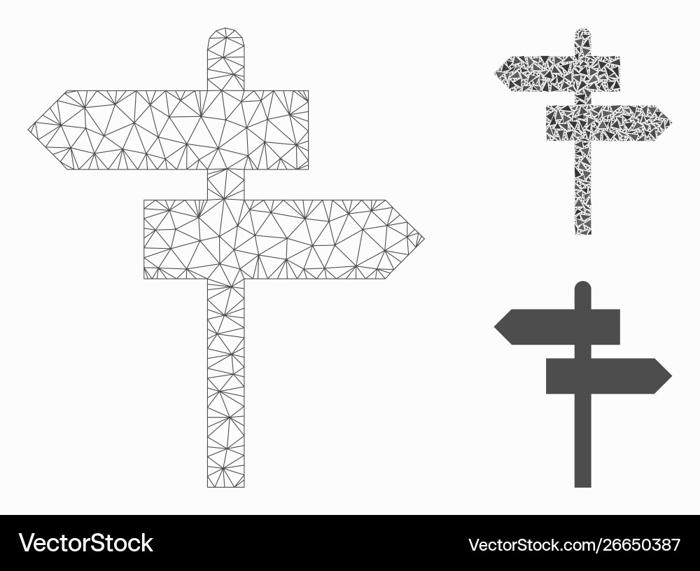 Road pointer mesh network model vector image