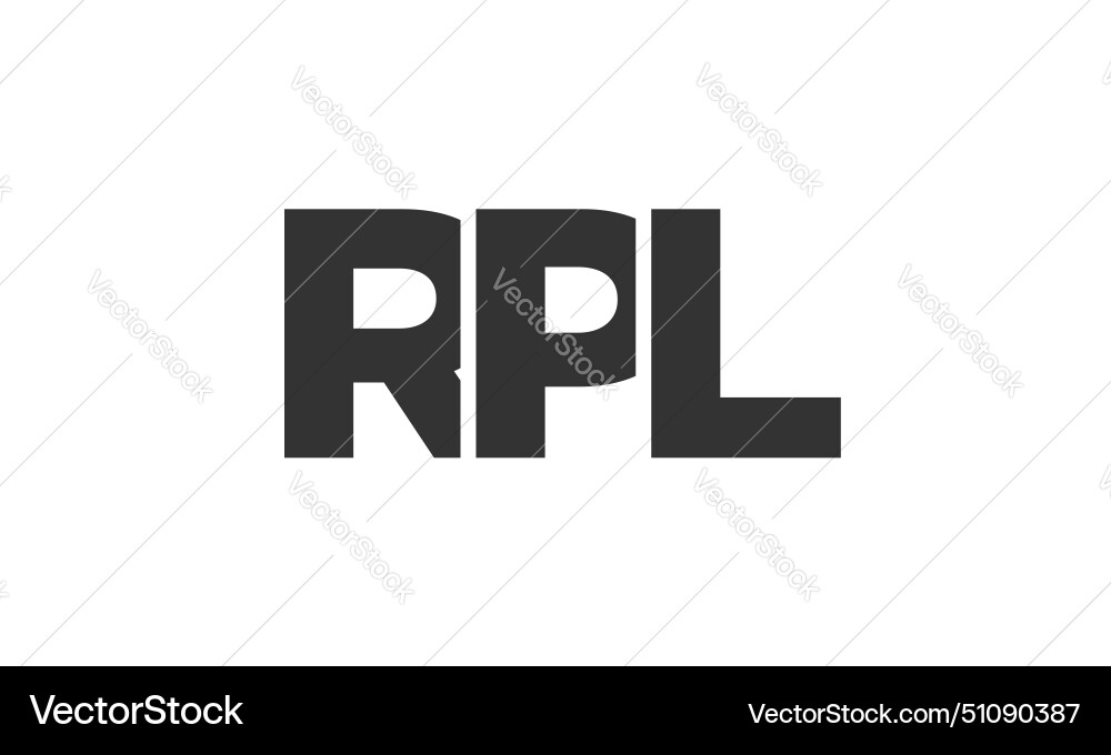 Rpl logo design template with strong and modern Vector Image