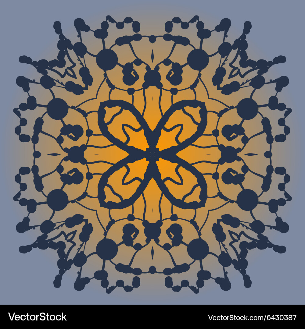 Symmetrical pattern made of blobs ink vector image