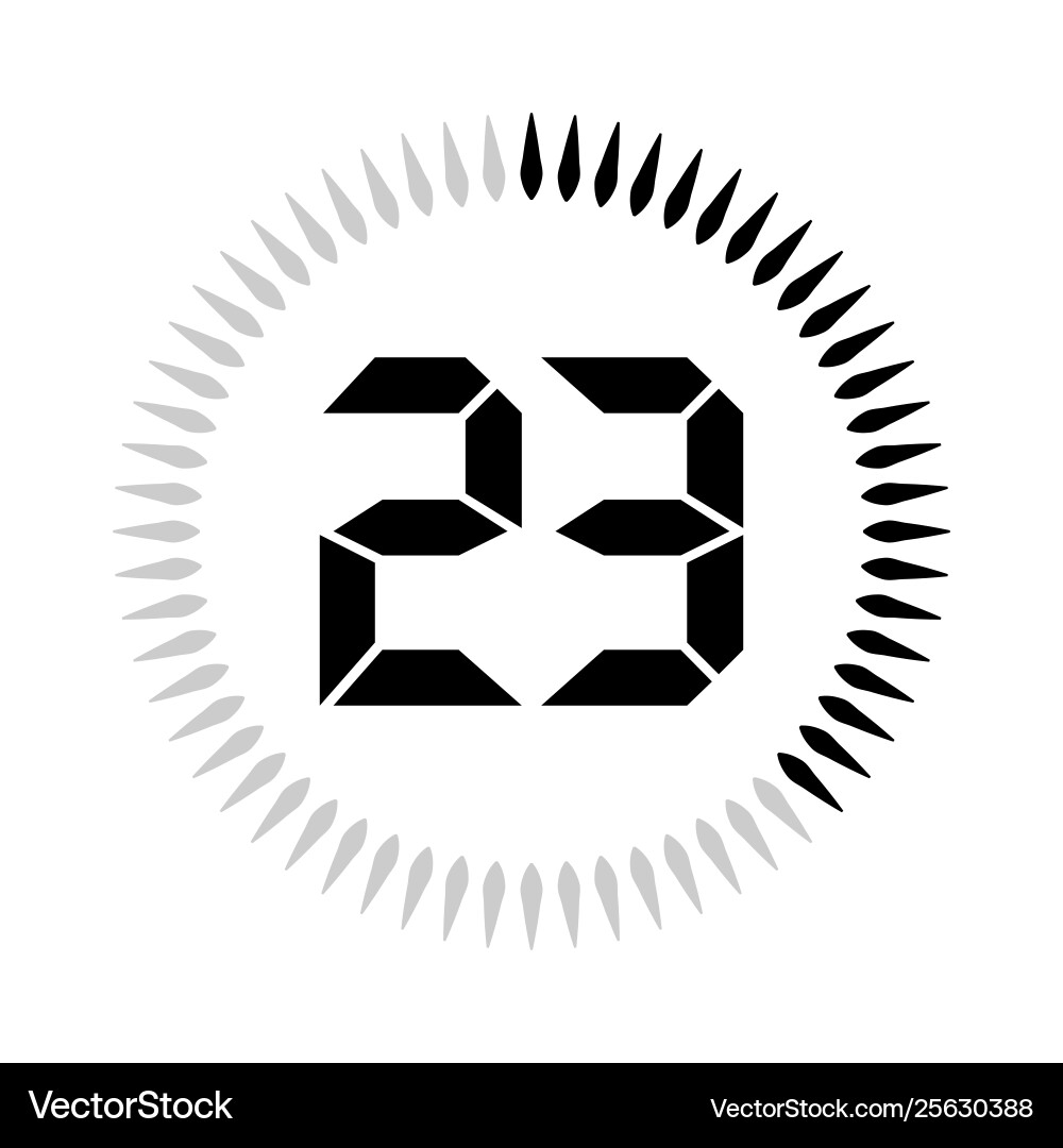 23 minutes or seconds timer vector image