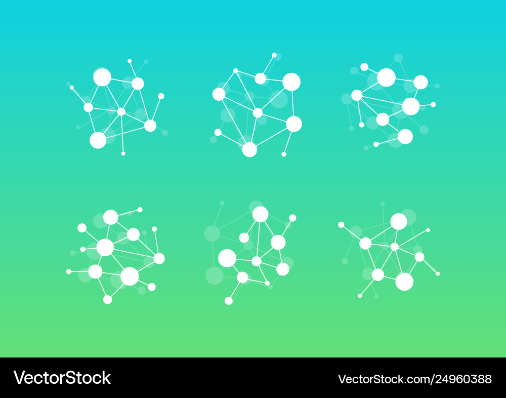 Abstract Connection Icon Set vector image