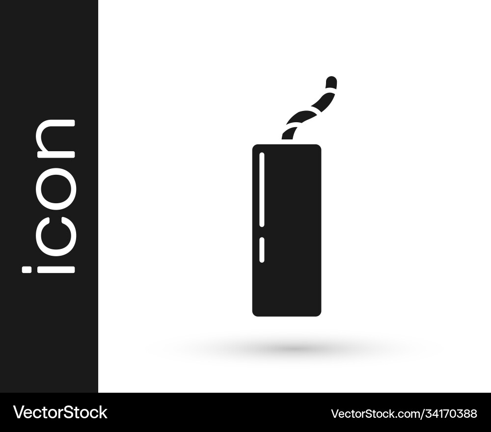 Black detonate dynamite bomb stick and timer clock Black detonate dynamite bomb stick and timer clock Vector Image