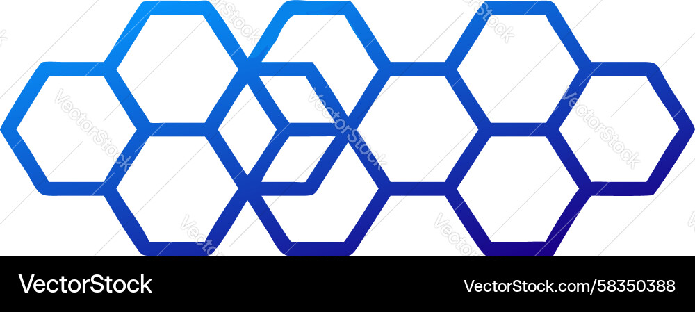 Blue Hexagonal Flow Pattern Vector Image