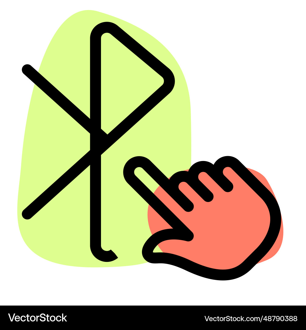 Bluetooth option activated with hand click vector image