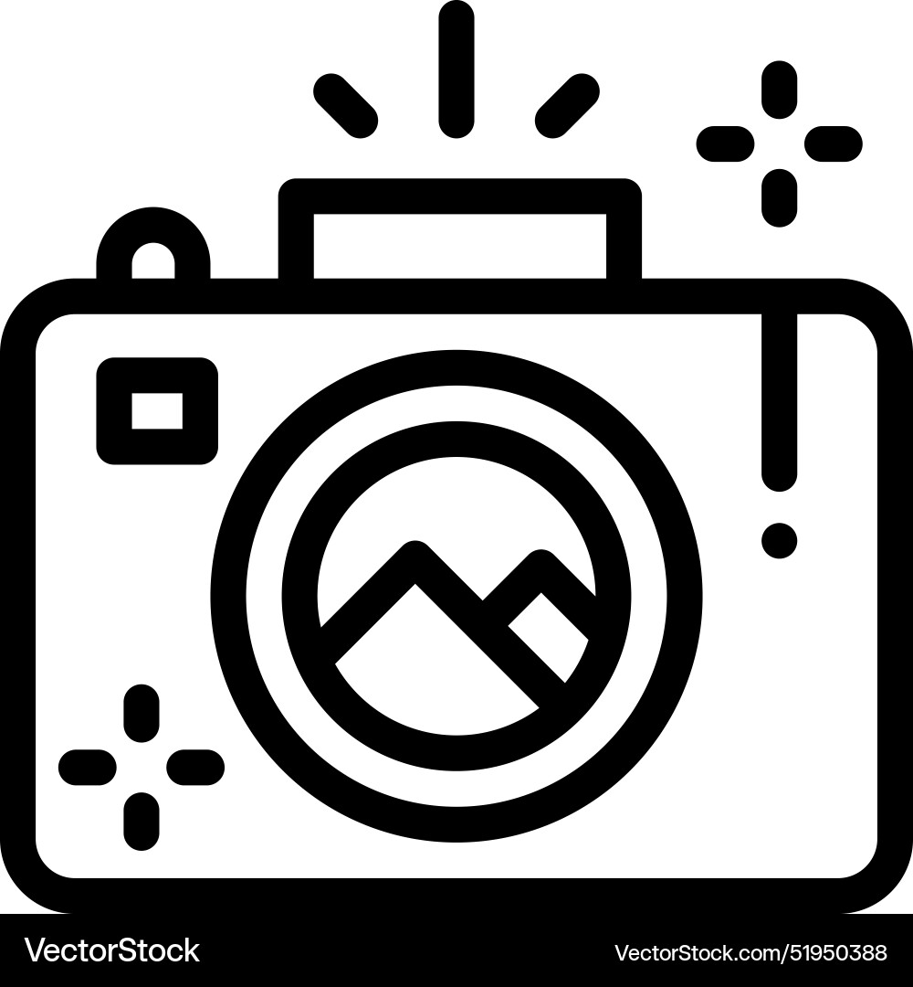 Camera icon thin linear style design isolated Camera icon thin linear style design isolated Vector Image