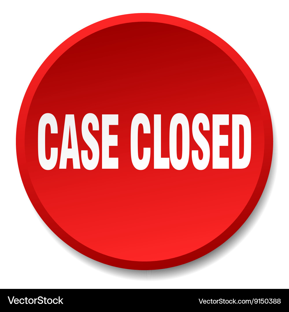 Case closed red round flat isolated push button vector image