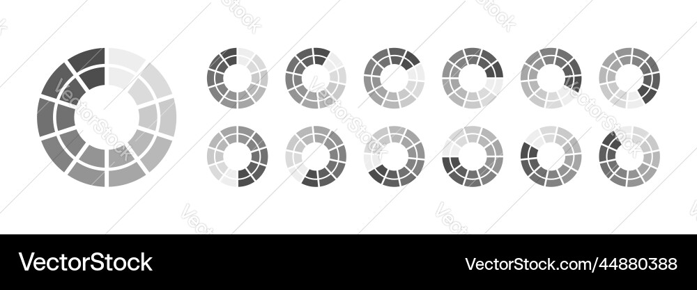 Circular loading buffering icons Circular loading buffering icons vector image