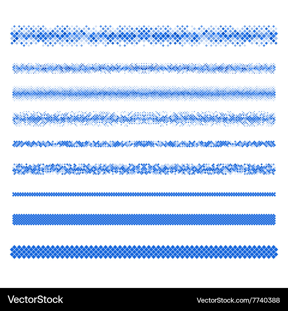 Design elements - pixel text divider line set vector image