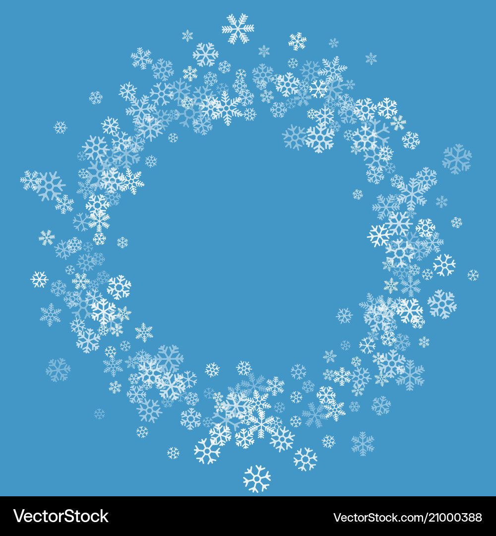 Frame or border of random scatter snowflakes Frame or border of random scatter snowflakes vector image
