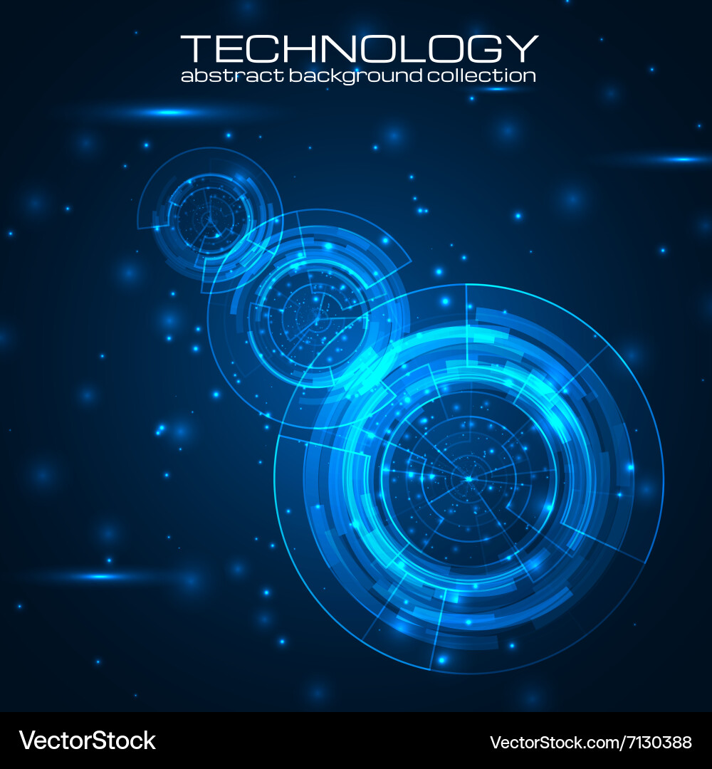 Futuristic Tech Background with Glowing Elements Vector Image