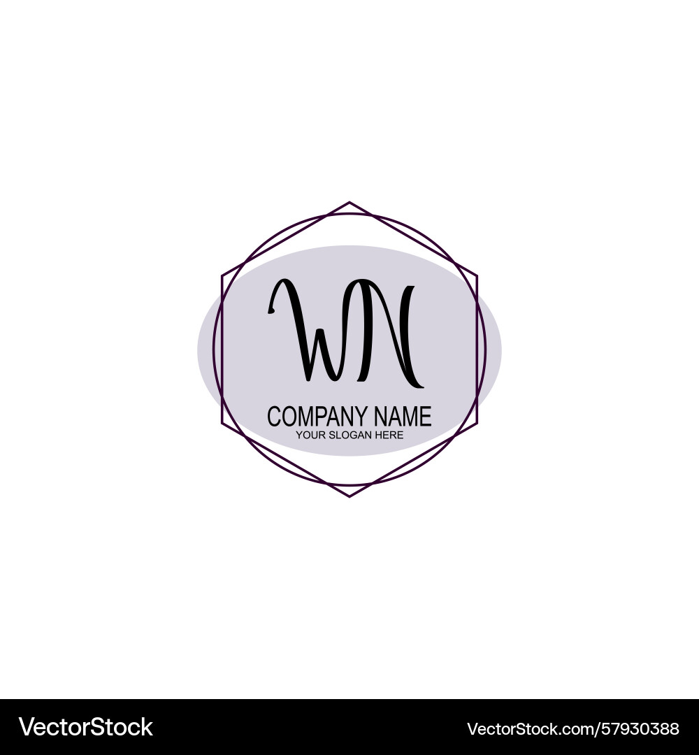 Handwriting logo concepts with initial wn Handwriting logo concepts with initial wn Vector Image