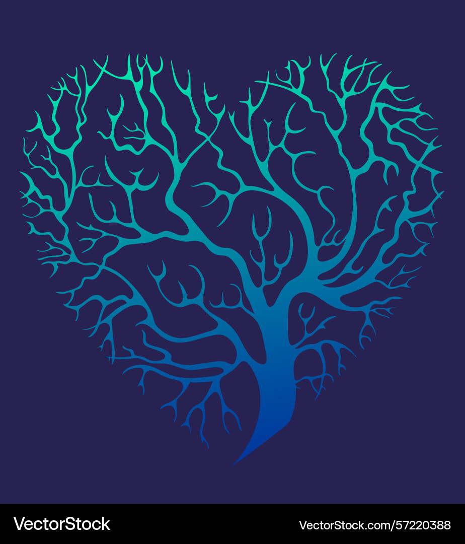 Heart tree with branches design Vector Image