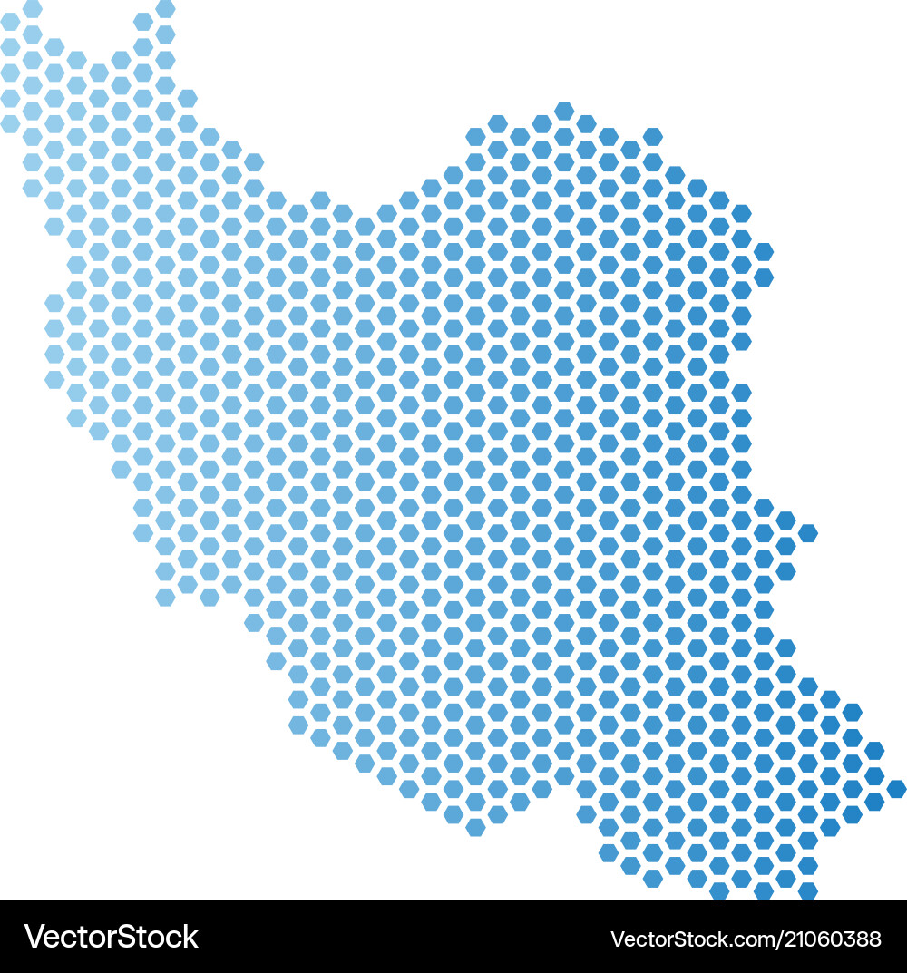 Iran map honeycomb scheme Iran map honeycomb scheme vector image