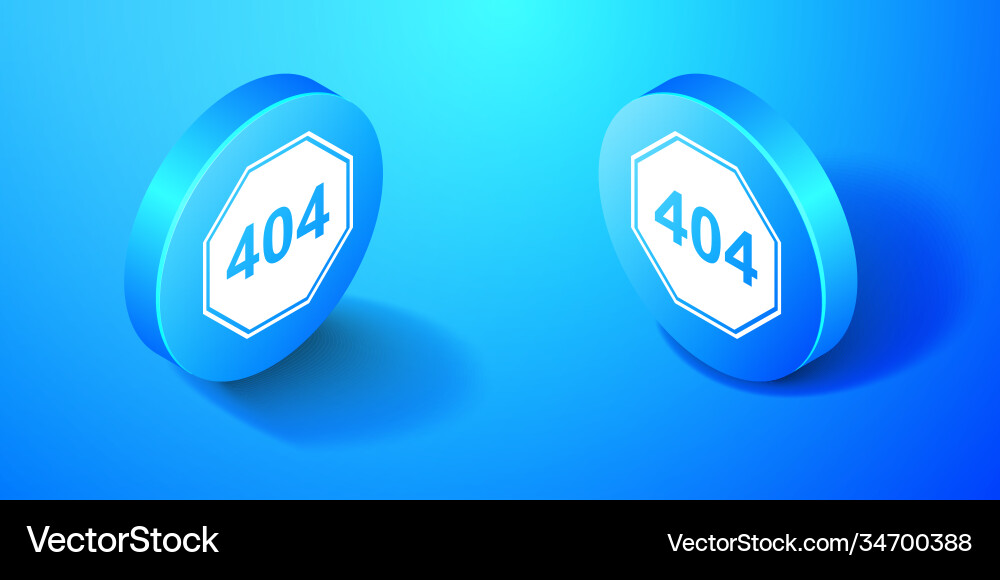 Isometric page with a 404 error icon isolated Isometric page with a 404 error icon isolated vector image