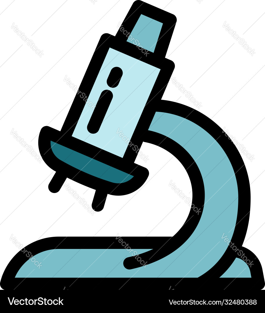 Lab microscope icon outline style Lab microscope icon outline style vector image