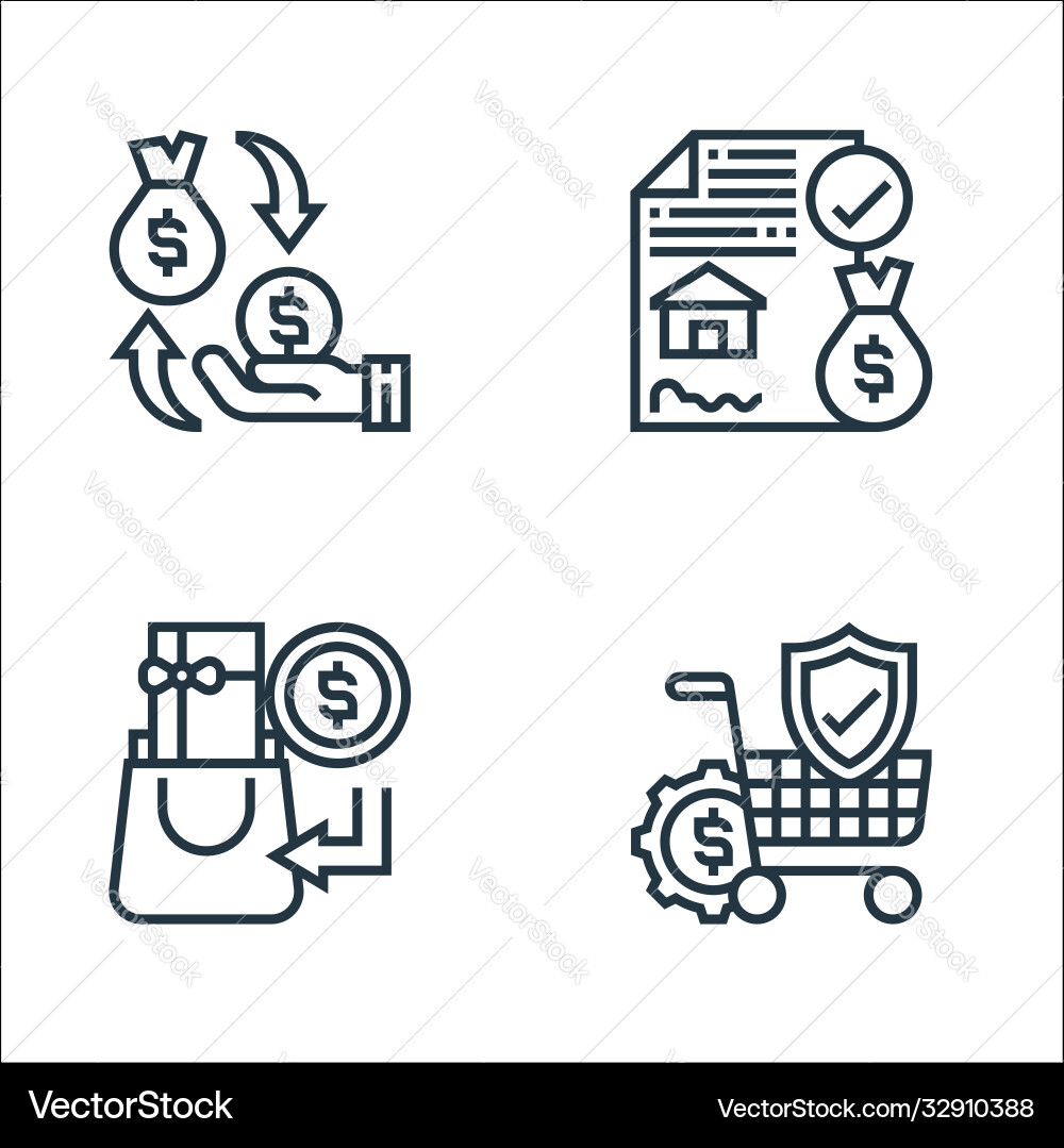 Payment element line icons linear set quality Payment element line icons linear set quality vector image