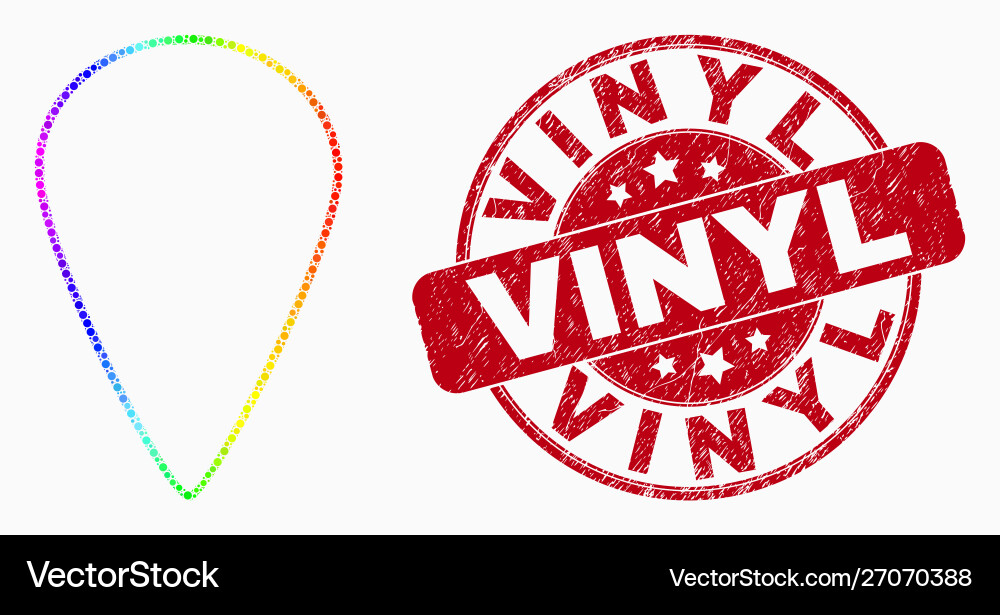 Rainbow colored pixel map pointer icon Rainbow colored pixel map pointer icon Vector Image