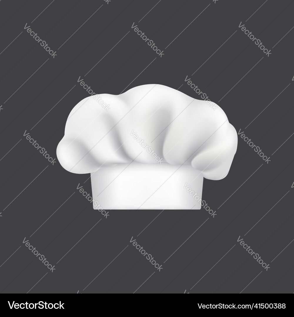Realistic chef hat or cook cap and baker toque 3d Realistic chef hat or cook cap and baker toque 3d vector image