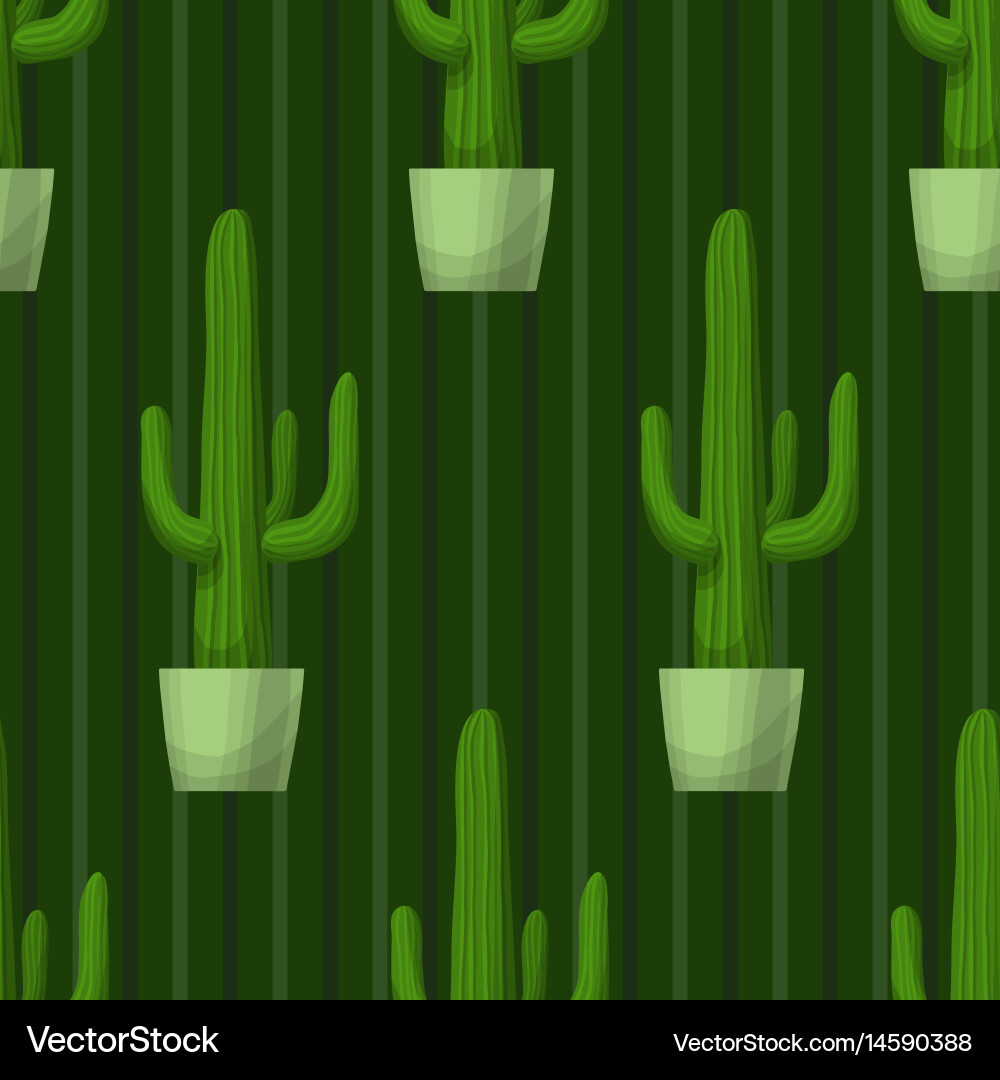 Seamless pattern with cactus Vector Image