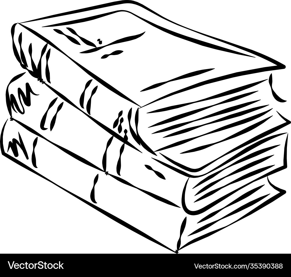 Stack books doodle Royalty Free Vector Image - VectorStock