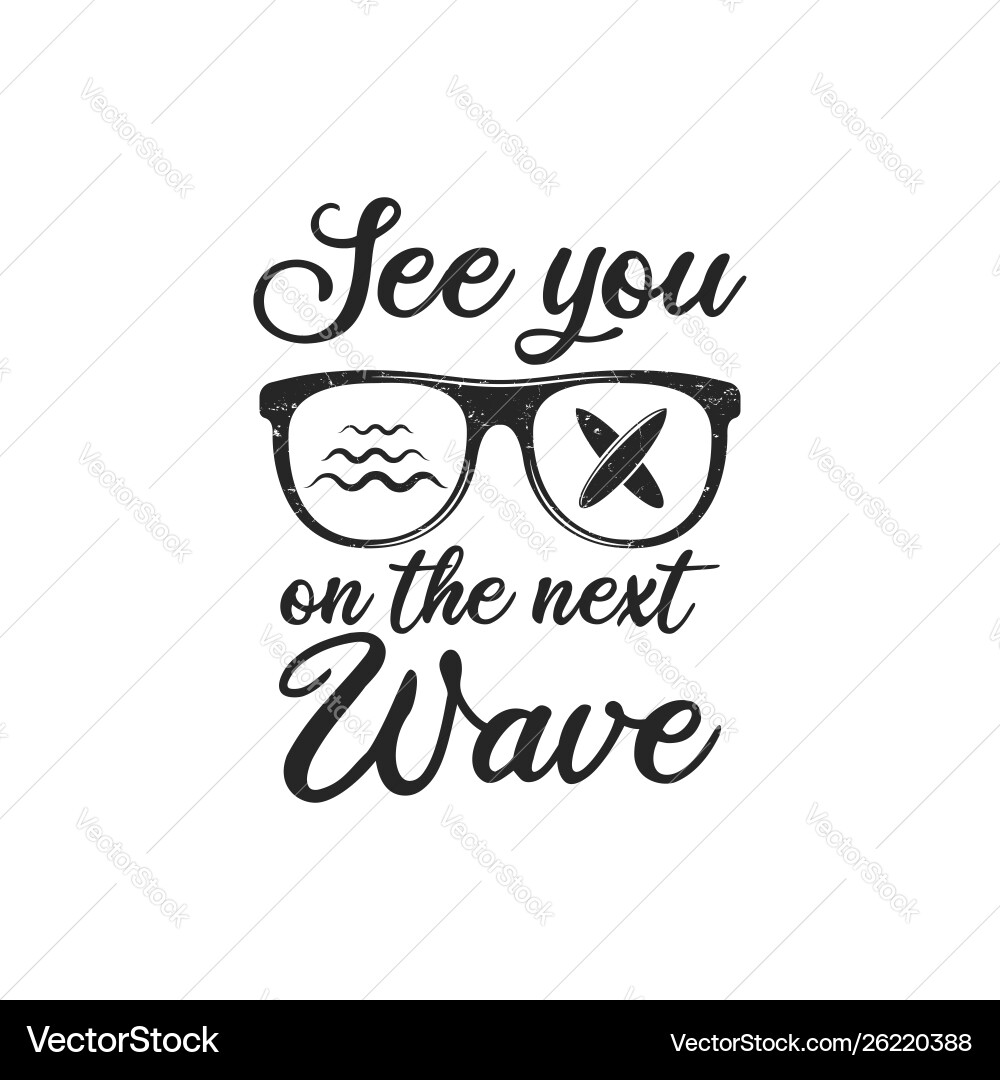 Vintage Surf Wave Logo Print Vector Image