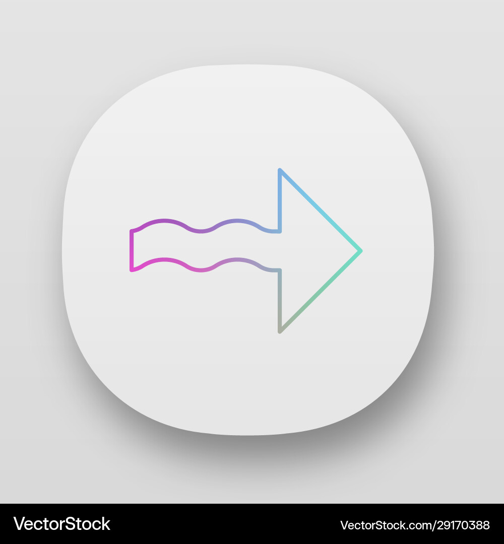 Wavy arrow app icon direction pointer sign Wavy arrow app icon direction pointer sign vector image