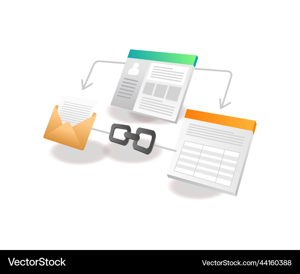 Website link application layout Website link application layout vector image