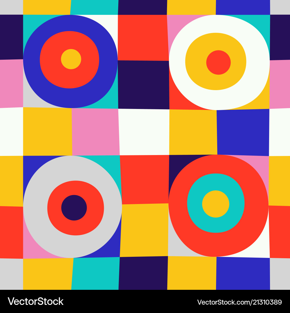 Abstract circles and square seamless pattern Abstract circles and square seamless pattern vector image