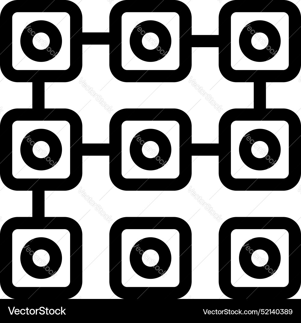 Blockchain network connecting square blocks Blockchain network connecting square blocks vector image