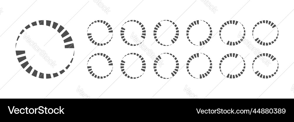 Circular loading buffering icons Circular loading buffering icons vector image