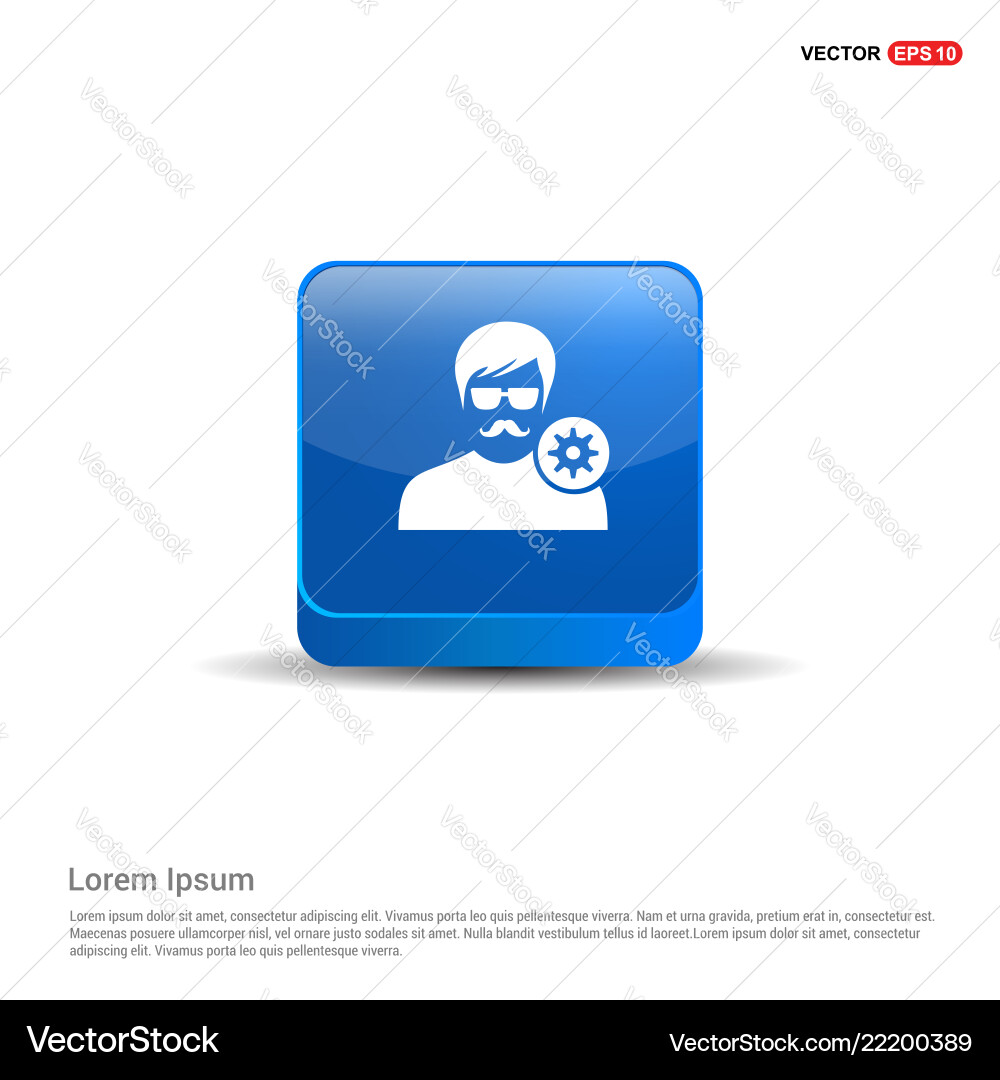 Configuration user icon - 3d blue button Configuration user icon - 3d blue button vector image