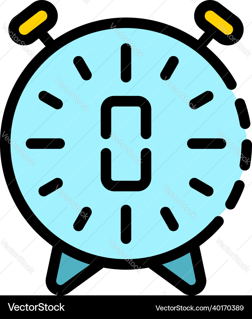 Digital timer icon color outline Digital timer icon color outline vector image