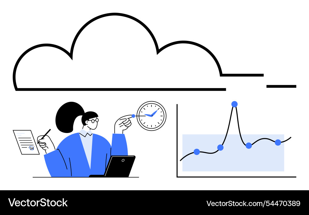 Empowering business with cloud computing and data Empowering business with cloud computing and data vector image