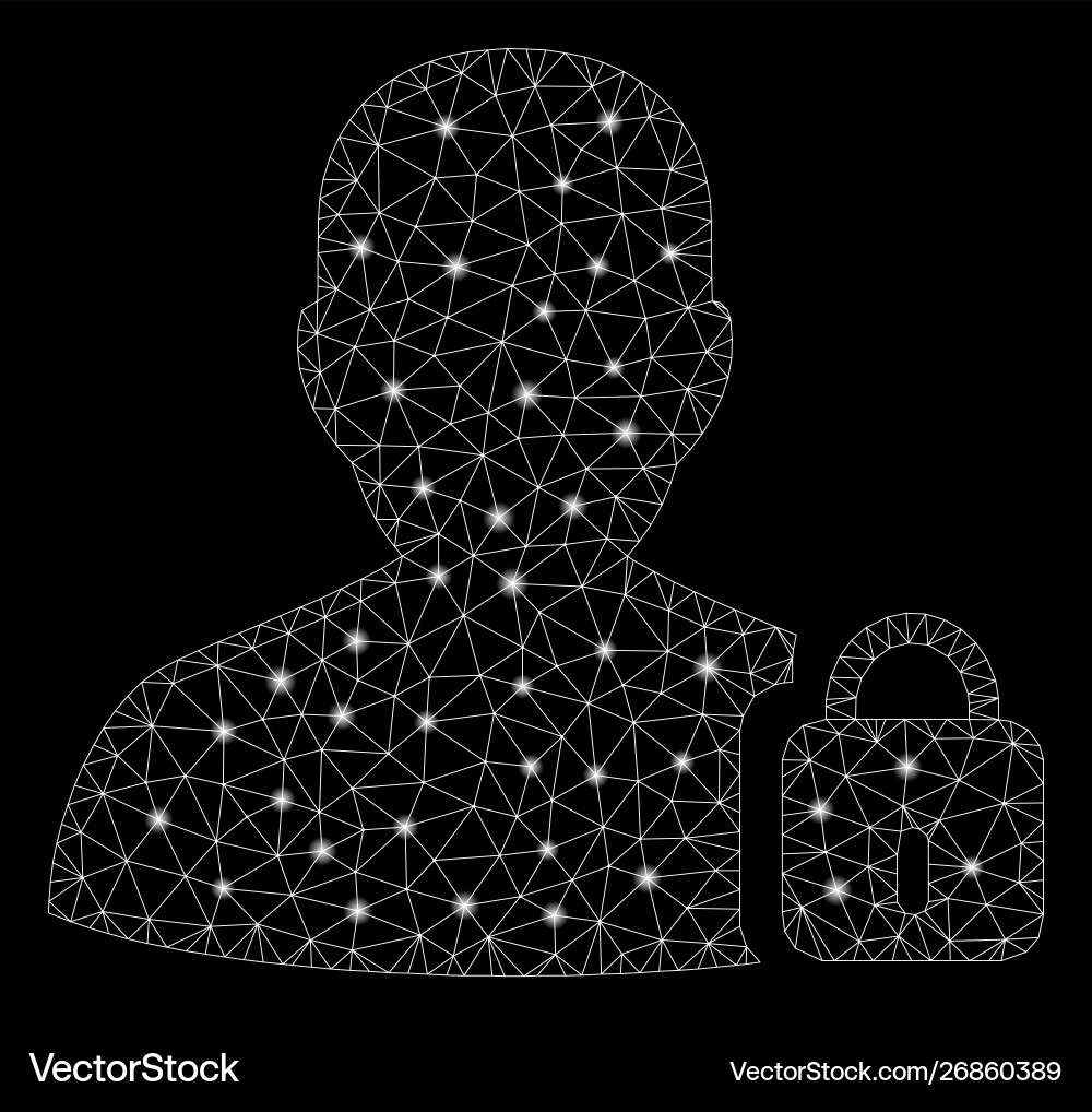 Flare mesh wire frame user lock with spots vector image