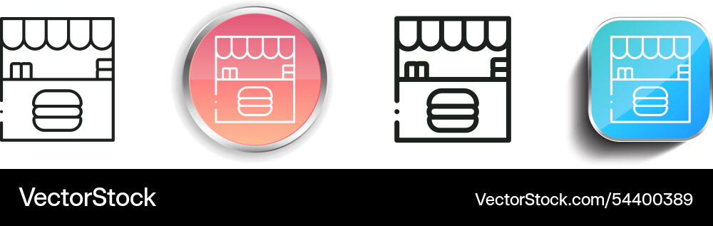 Food store icon thin linear regular and button Food store icon thin linear regular and button vector image