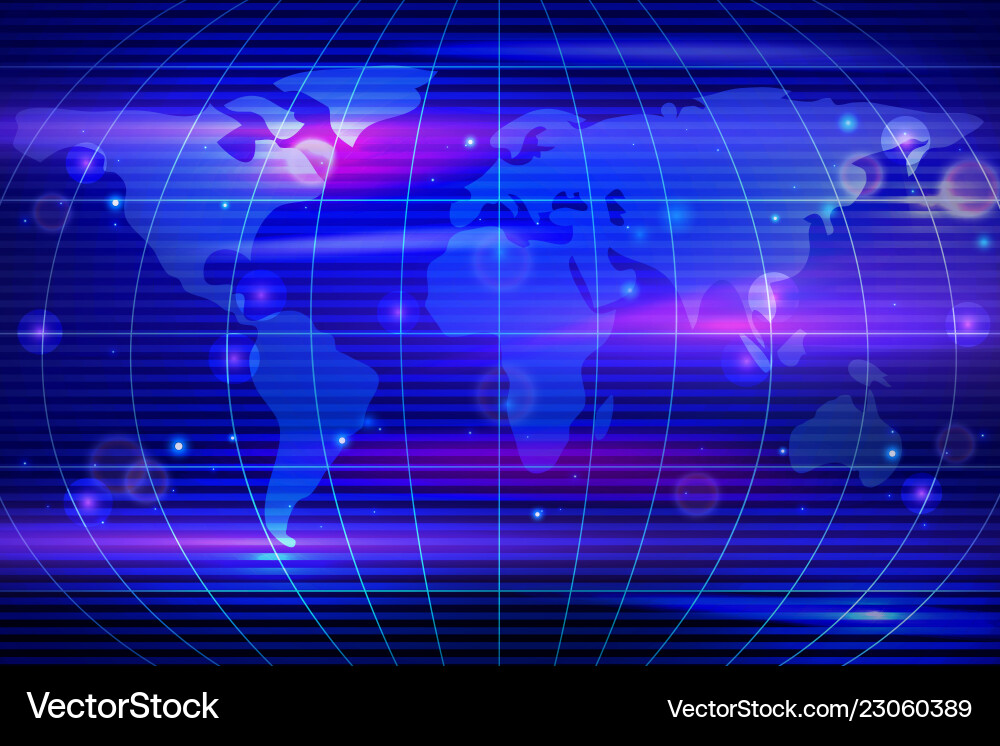 Global Blockchain Network Map vector image