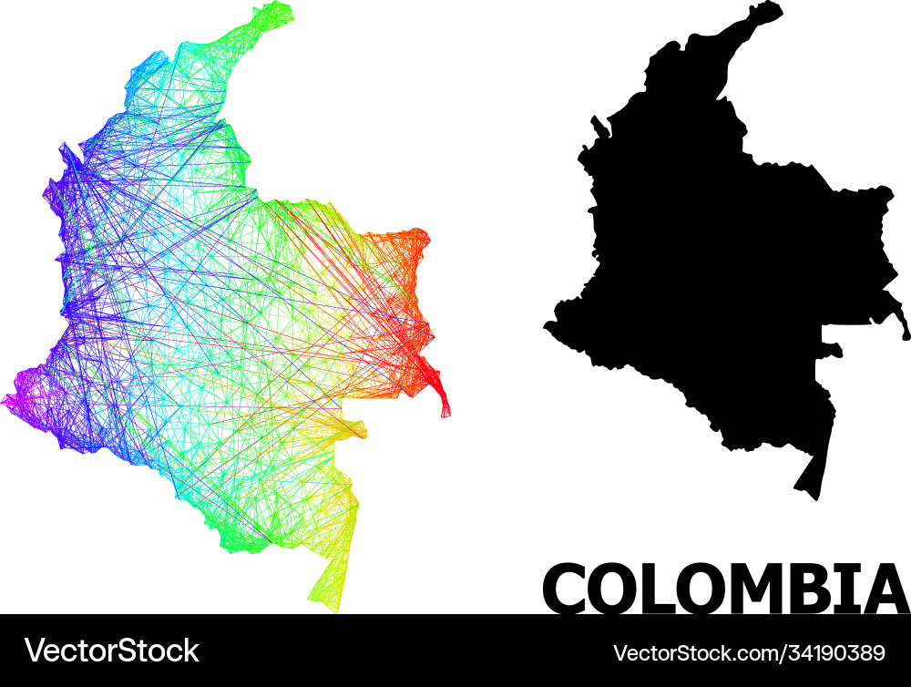 Linear map colombia with spectrum gradient Vector Image