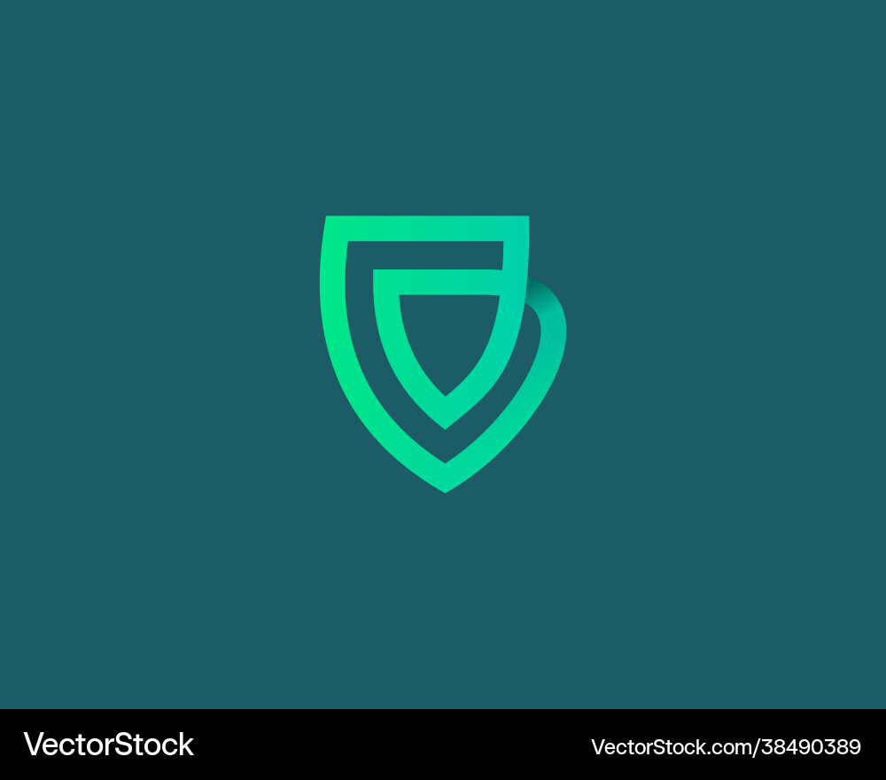 Linear shield loop icon logo design Linear shield loop icon logo design Vector Image