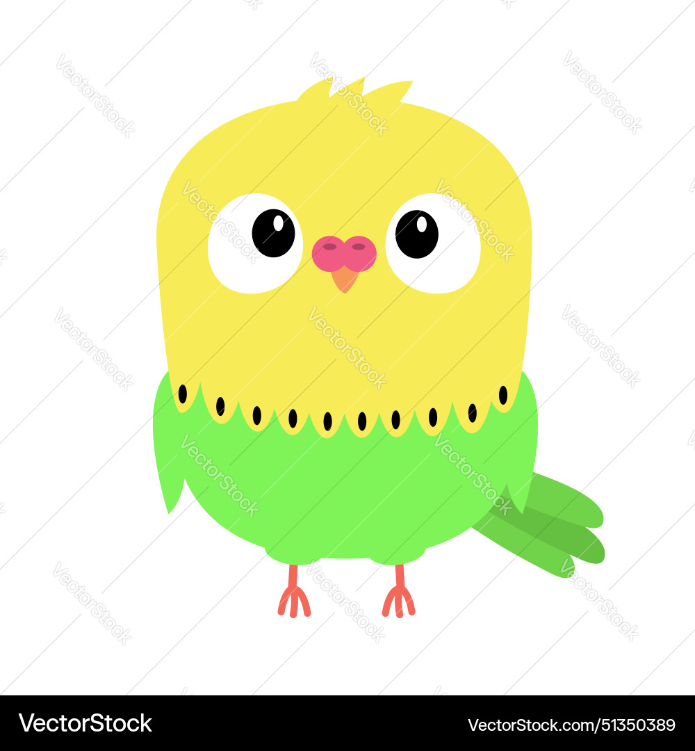 Parrot bird icon big eyes green yellow color Parrot bird icon big eyes green yellow color vector image