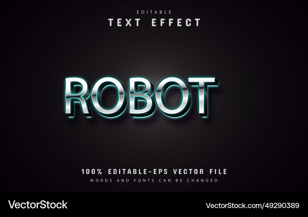 Robot text effect Robot text effect vector image