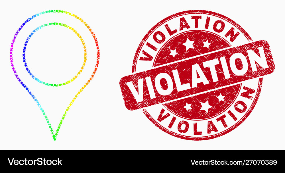 Spectral dotted map pointer icon Vector Image