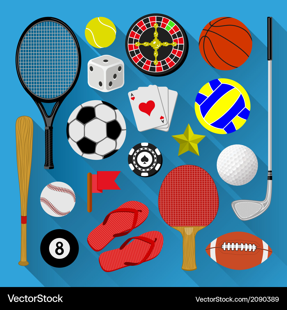 Sports & Recreation Flat Icons Vector Image