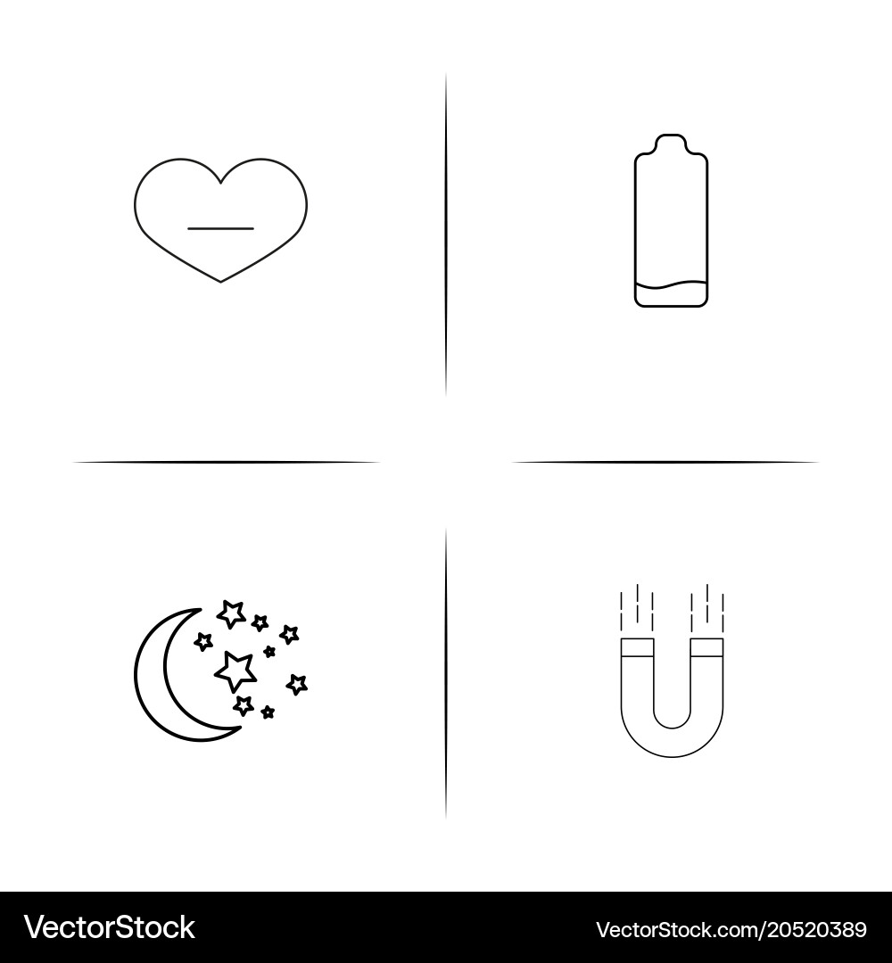 User interface simple linear icons set outlined vector image