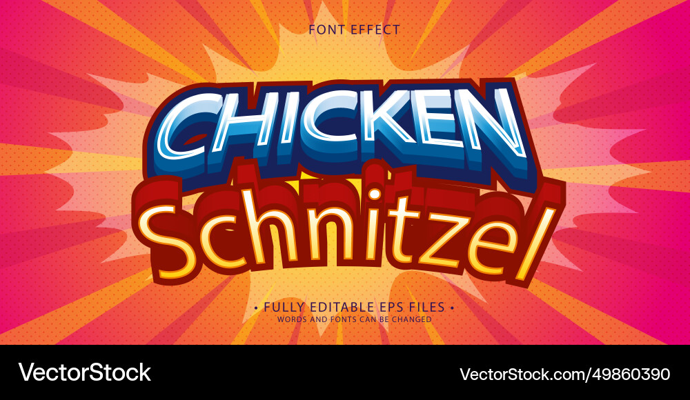 3d food menu text effect colorful font style vector image