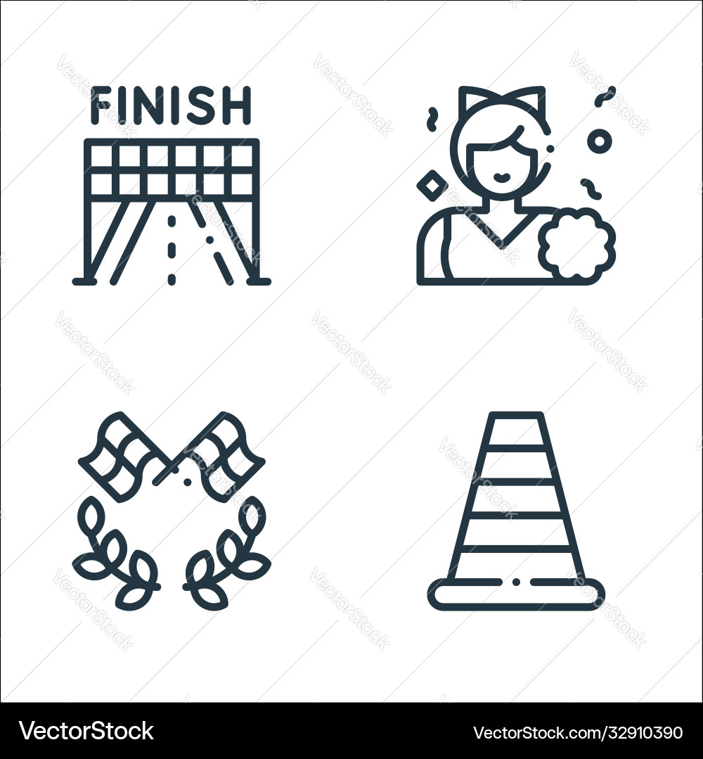 Autoracing line icons linear set quality Autoracing line icons linear set quality Vector Image