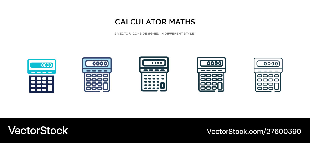 Calculator maths tool icon in different style Calculator maths tool icon in different style vector image