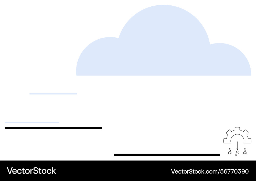 Cloud computing concept with data flow and gear Cloud computing concept with data flow and gear Vector Image